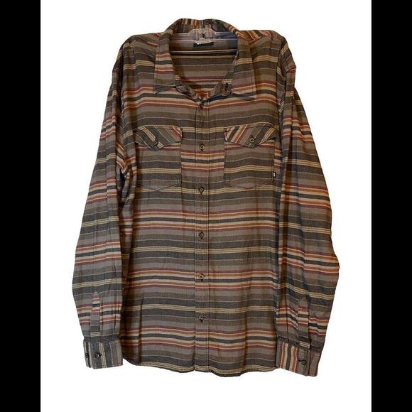 Vans Other - Vans Long Sleeve Striped Gray Button Up Shirt SZ XL MENS Preppy Skateboarding